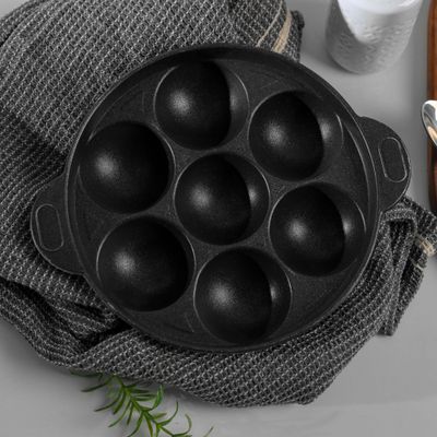 Royalford Unniyappam Maker with 7 Pits and Non-Stick Coating, RF10142 | Premium Quality Aluminium Body | 3 Layer Durable Coating | Multipurpose Maker with Spatula & Scrubber