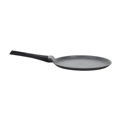 Royalford 28 CM Die Cast Crepe Tawa- RF8590| Cast Aluminum Body with Non-Stick Marble Coating, Bakelite Handle | Tawa For Crepe, Pancake, Roti, Chapatti, Dosa| Induction Bottom, Dishwasher-Safe| Grey