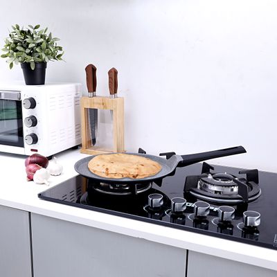 Royalford 28 CM Die Cast Crepe Tawa- RF8590| Cast Aluminum Body with Non-Stick Marble Coating, Bakelite Handle | Tawa For Crepe, Pancake, Roti, Chapatti, Dosa| Induction Bottom, Dishwasher-Safe| Grey