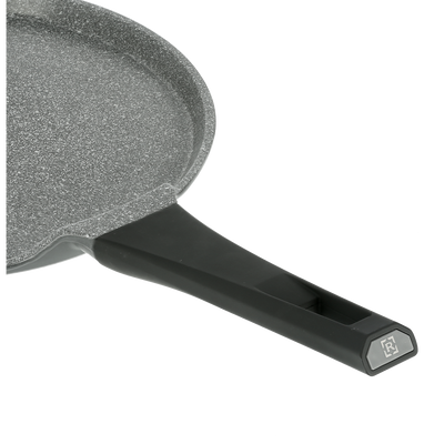 Royalford 25 CM Die Cast Crepe Tawa- RF8589| Cast Aluminum Body with Non-Stick Marble Coating, Bakelite Handle | Tawa For Crepe, Pancake, Roti, Chapatti, Dosa| Induction Bottom, Dishwasher-Safe| Grey