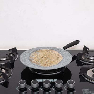 Royalford Smart Granite Series Tawa- RF9507| Forged Aluminum with Granite Coating For Roti, Chapatti, Dosa| Non-Stick Tawa with Bakelite Handle| 5-Layer Construction and Elegant Design| Compatible with Hot Plate, Halogen, Ceramic and Gas
