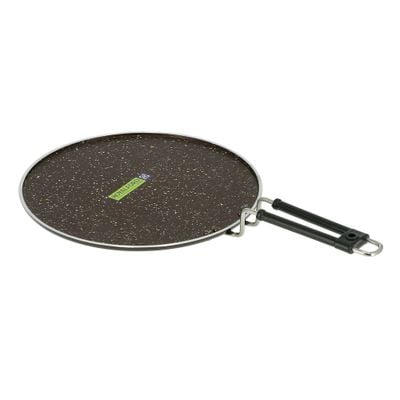 Royalford RF9704 Aluminium Round Tawa 30cm - Marble Coating Pan Suitable for Crepe Chapatti Pancakes Roti Dosa Flatbread or Naan Bread | 4 Layer Non-Stick Surface, PFOA, PTFE Free