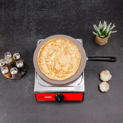 Royalford 30 CM Smart Granite Series Tawa- RF9507BGE| Forged Aluminum with Granite Coating For Roti, Chapatti, Dosa| Non-Stick Tawa with Bakelite Handle| 5-Layer Construction and Elegant Design| Compatible with Hot Plate, Halogen, Ceramic and Gas| Pink