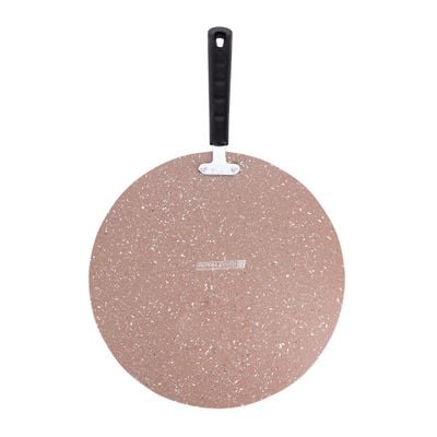 Royalford 30 CM Smart Granite Series Tawa- RF9507BGE| Forged Aluminum with Granite Coating For Roti, Chapatti, Dosa| Non-Stick Tawa with Bakelite Handle| 5-Layer Construction and Elegant Design| Compatible with Hot Plate, Halogen, Ceramic and Gas| Pink