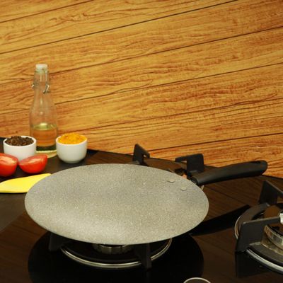 Royalford RF9992 Smart Granite Series Tawa, Forged Aluminium | 5 Layer Construction | Bakelite Handle | 28cm Multi-Functional Aluminum Pan Suitable For Crepe Chapatti Pancakes Roti