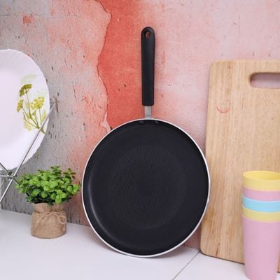 Royalford Non-Stick Pancake Pan, 26CM - Induction Crepe Pan with Heat Resistant Handle, Griddle Dosa Tawa - Ideal for Crepe Chapatti Pancakes Dosa Omelettes Flatbreads Fried Eggs Tortilla