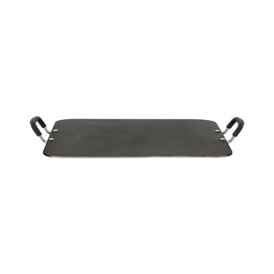 Royalford 15"x13" Aluminum Flat Square Tawa- RF7462| Aluminum Tawa For Roti, Chapatti, Dosa| Non-Stick Tawa with Bakelite Handles| Multi-Purpose Tawa Compatible With Electric, Halogen, Ceramic Gas Types | PFOA Free and PTFE Free| Black