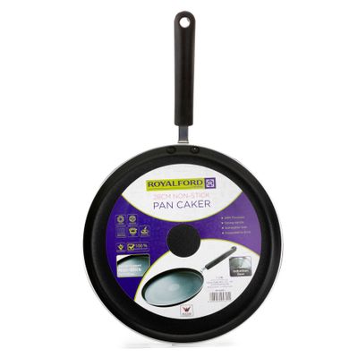 Royalford 28cm Non-Stick Pancake Maker | Aluminium Crepe Pan, Induction base with Super Heat Distribution & Retention | Durable Design, Strong Handle, 3MM Thickness & Dishwasher Safe 