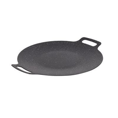 Royalford 34 cm Deep Tawa- RF12507/ Aluminum Body with Granite Non-Stick Coating, for Roti, Chapatti, Dosa, Tortilla, Crepe, Pancake, etc./ Multi-Purpose Flat Skillet Pan, Compatible with Induction, Hotplate, Halogen, Ceramic Gas Types, PFOA Free and PTFE Free/ Black