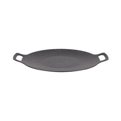 Royalford 34 cm Deep Tawa- RF12507/ Aluminum Body with Granite Non-Stick Coating, for Roti, Chapatti, Dosa, Tortilla, Crepe, Pancake, etc./ Multi-Purpose Flat Skillet Pan, Compatible with Induction, Hotplate, Halogen, Ceramic Gas Types, PFOA Free and PTFE Free/ Black