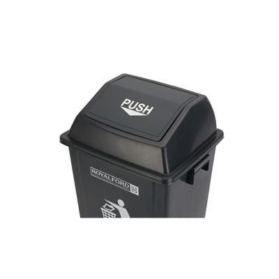 Royalford 40L Dustbin- RF12399| Pedal Bin for Waste Disposal, Trash Can for Trash Can for Hospitals, Restaurants, Societies, Parks, Malls, Etc.| Premium Quality Plastic Bin and Push Lid| Black