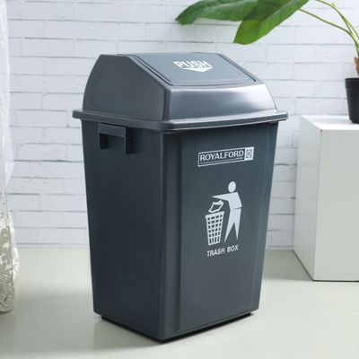 Royalford 40L Dustbin- RF12399| Pedal Bin for Waste Disposal, Trash Can for Trash Can for Hospitals, Restaurants, Societies, Parks, Malls, Etc.| Premium Quality Plastic Bin and Push Lid| Black