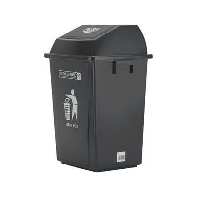 Royalford 40L Dustbin- RF12399| Pedal Bin for Waste Disposal, Trash Can for Trash Can for Hospitals, Restaurants, Societies, Parks, Malls, Etc.| Premium Quality Plastic Bin and Push Lid| Black