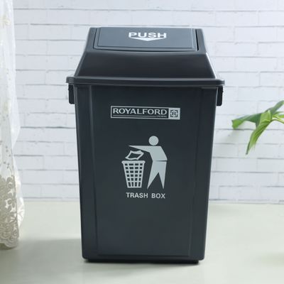 Royalford 40L Dustbin- RF12399| Pedal Bin for Waste Disposal, Trash Can for Trash Can for Hospitals, Restaurants, Societies, Parks, Malls, Etc.| Premium Quality Plastic Bin and Push Lid| Black