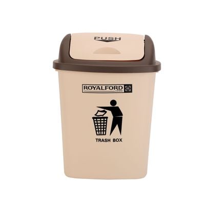 Royalford 40L Dustbin- RF12401| Pedal Bin for Waste Disposal, Trash Can for Trash Can for Hospitals, Restaurants, Societies, Parks, Malls, Etc.| Premium Quality Plastic Bin and Push Lid| Brown