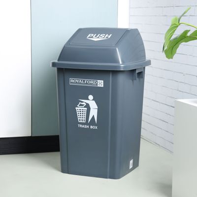 Royalford 60L Dustbin- RF12400| Pedal Bin for Waste Disposal, Trash Can for Trash Can for Hospitals, Restaurants, Societies, Parks, Malls, Etc.| Premium Quality Plastic Bin and Push Lid| Black