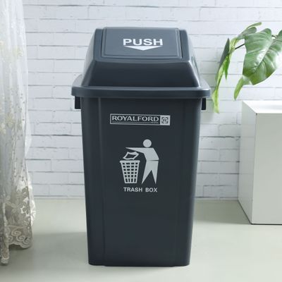 Royalford 60L Dustbin- RF12400| Pedal Bin for Waste Disposal, Trash Can for Trash Can for Hospitals, Restaurants, Societies, Parks, Malls, Etc.| Premium Quality Plastic Bin and Push Lid| Black