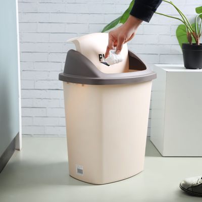 Royalford 30L Dustbin- RF12402| Plastic Bin for Waste Disposal, Trash Can for Hospitals, Restaurants, Societies, Parks, Malls, Etc. with Push Lid| Brown