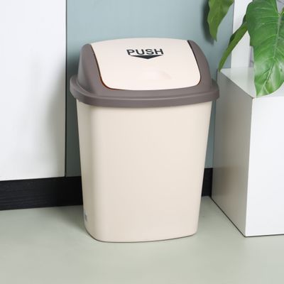 Royalford 30L Dustbin- RF12402| Plastic Bin for Waste Disposal, Trash Can for Hospitals, Restaurants, Societies, Parks, Malls, Etc. with Push Lid| Brown