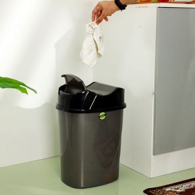 Royalford 15L Wet/Dry Dustbin- RF10115| Stylish and Durable Trash Can for Home, Office, Bathroom, School, Restaurant| Multi-Purpose Bin with Sturdy Construction| Grey