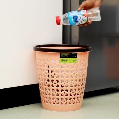 Dust Bin, 12L PP Circular Wastebasket Trash Can | RF10214 | Portable & Lightweight Waste Basket | Garbage Bin for Bathrooms, Kitchens, Home Offices, Dorm Rooms