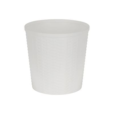 Royalford Woven Swing Trash Bin- RF12637/ Plastic Dustbin with Swinging Lid/ Woven Design, Can for Home, Office, Bathroom, School, Shopping Mall, Restaurant/ Grey