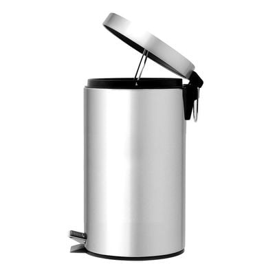 Royalford Stainless Steel Pedal Bin, 20L | Fingerprint Proof | RF5128 | Rust Resistant, Odor Free & Hygienic - Stainless Steel Handle, Strong Plastic Bucket Inner, Soft Close Lid and Plastic Base