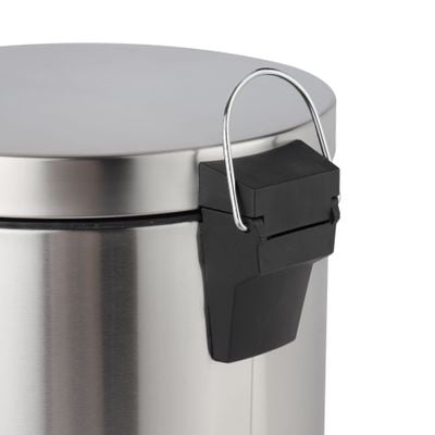 Royalford 20 liter Pedal Dustbin- RF12092/ Step On, Steel Pedals, Iron Handle, Plastic Base, for Waste Disposal, with Removable Inner bucket/ Trash Can for Home, Office, Bathroom, School, Restaurant/ Stainless Steel Bin, Slow Closing Lid and Hands Free Opening/ Silver