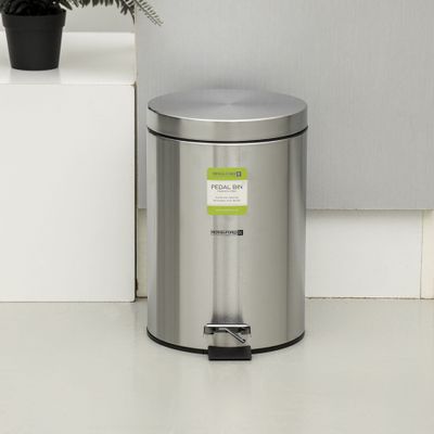 Royalford 5 liter Pedal Dustbin- RF12089/ Step On, Steel Pedals, Iron Handle, Plastic Base, for Waste Disposal, with Removable Inner bucket/ Trash Can for Home, Office, Bathroom, School, Restaurant/ Stainless Steel Bin, Slow Closing Lid and Hands Free Opening/ Silver Royalford 5 liter Pedal Dustbin- RF12089/ Step On, Steel Pedals, Iron Handle, Plastic Base, for Waste Disposal, with Removable Inner bucket/ Trash Can for Home, Office, Bathroom, School, Restaurant/ Stainless Steel Bin, Slow Closing Lid and Hands Free Opening/ Silver