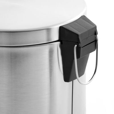 Royalford Stainless Steel Pedal Bin, 12L - Fingerprint Proof | RF5127  | Rust Resistant, Odor Free & Hygienic - Stainless Steel Handle, Strong Plastic Bucket Inner, Soft Close Lid and Plastic Base