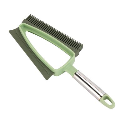 Royalford Dustpan with Brush-RF12138| Dustpan with 2-in-1 Brush with TPR Brush and Squeegee, Comfortable Grip| Multi-Purpose Cleaning Tool Perfect for Home, Kitchen, Office Use| Highly Durable, Light-Weight and Elegant Design| Green