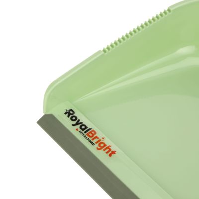 Royalford Dustpan with Brush-RF12138| Dustpan with 2-in-1 Brush with TPR Brush and Squeegee, Comfortable Grip| Multi-Purpose Cleaning Tool Perfect for Home, Kitchen, Office Use| Highly Durable, Light-Weight and Elegant Design| Green