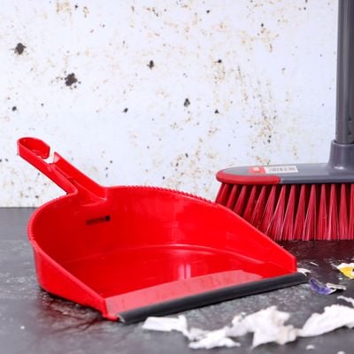 Royalford One Click Series - Dustpan | RF8838 | Long Handle  with Polymer Construction - Dust Clearing and Picking Tool Perfect for Home or Office Use - Accommodates Any Broom/Hand Brush - Dust Pan Scoop Sweeper