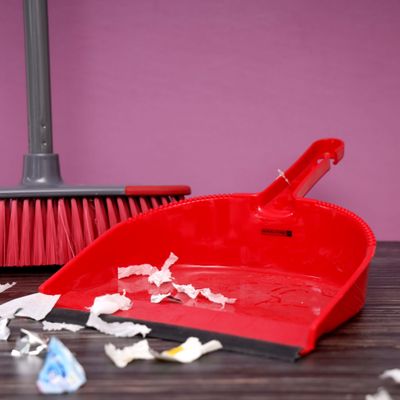 Royalford One Click Series - Dustpan | RF8838 | Long Handle  with Polymer Construction - Dust Clearing and Picking Tool Perfect for Home or Office Use - Accommodates Any Broom/Hand Brush - Dust Pan Scoop Sweeper