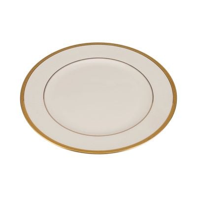 Premium Bone China Plates, 10.5" Flat Dinner Plate, RF10464 | Round Shape Plate with Elegant Golden Border | Ideal for Dinner, Lunch, Breakfast, Parties & More