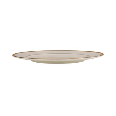 Premium Bone China Plates, 10.5" Flat Dinner Plate, RF10464 | Round Shape Plate with Elegant Golden Border | Ideal for Dinner, Lunch, Breakfast, Parties & More