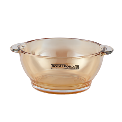 Royalford Round Glass Bowl with Lid-RF12212/ Borosilicate Pot with Side Handles, Perfect for Preparing and Serving Cold and Hot Food, Pasta, Noodles, Cereals, Smoothies, etc./ Clear