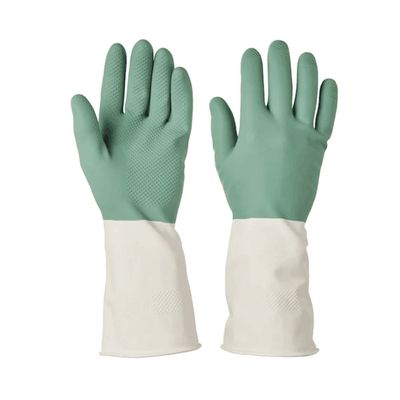 Cleaning Gloves, Natural Latex Comfortable Gloves, RF10491 | 2pcs Reusable Convenient Grip Gloves | Non-Slip Surface & Long Sleeves for Kitchen Cleaning/ Working/ Gardening