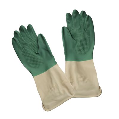 Cleaning Gloves, Natural Latex Comfortable Gloves, RF10491 | 2pcs Reusable Convenient Grip Gloves | Non-Slip Surface & Long Sleeves for Kitchen Cleaning/ Working/ Gardening