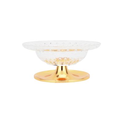 Royalford Date Bowl with Lid- RF12336/Perfect for Serving Dates, Dried Nuts, Candies, Etc./ Versatile and Strong Acrylic Construction with Elegant Golden-Finish Knob and Base/ Dishwasher and Freezer Safe