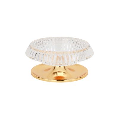 Royalford Date Bowl with Lid- RF12337/Perfect for Serving Dates, Dried Nuts, Candies, Etc./ Versatile and Strong with Elegant Golden-Finish Knob and Base, Acrylic Bowl/ Dishwasher and Freezer Safe