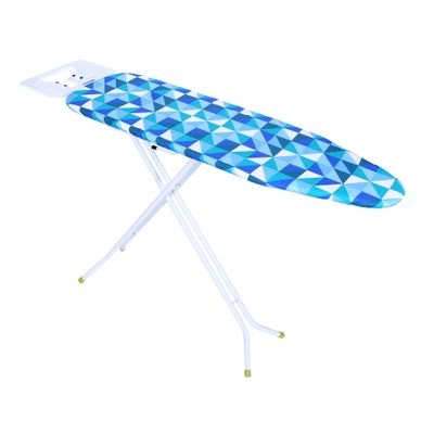 Royalford RF8523 Ironing Board with Steam Iron Rest | Steel | 110 x 34 cm | Heat Resistant | Contemporary Lightweight Iron Board with Adjustable Height and Lock System (Blue & White)