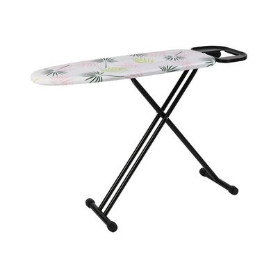 Royalford Mesh Top Ironing Board- RF12001| Heat Resistant Cotton Cover with Foam Pads and Adjustable Height Mechanism| Foldable and Easy to Store| Non-Slip Legs, Iron Rest and an Attached Cloth Rack| 91.5x30.5 CM| Blue and White