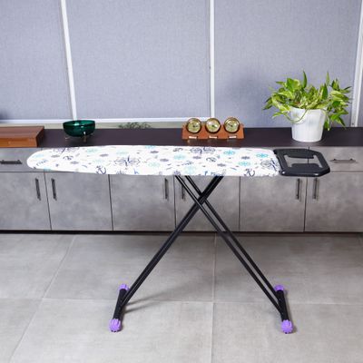 Royalford Ironing Board- RF11913| 114x33 CM, Ironing Table with Steel Frame| With Adjustable Height Mechanism| Heat Resistant Cotton Cover and Iron Rest| Perfect for Home, Apartments, Hostels, Etc.| White