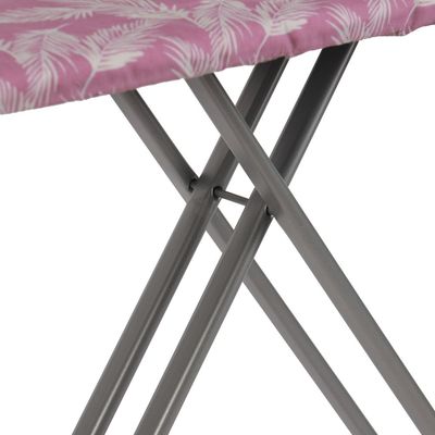 Royalford Ironing Board- RF11914| Ironing Table with Monoblock Metal Base| Ironing Table with Iron Rest and Adjustable Height Mechanism| Heat Resistant 100% Cotton Cover, Non-Slip Legs| 114x33 cm, Perfect for Home, Hotel, Apartments, Hostel, Etc.| Pink and White