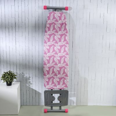 Royalford Ironing Board- RF11914| Ironing Table with Monoblock Metal Base| Ironing Table with Iron Rest and Adjustable Height Mechanism| Heat Resistant 100% Cotton Cover, Non-Slip Legs| 114x33 cm, Perfect for Home, Hotel, Apartments, Hostel, Etc.| Pink and White