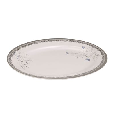 Royalford Melamineware Oval Rice Plate | 12" Dinner Plate | RF10605 | Plate with Elegant Floral Design | Ideal for Dinner, Lunch, Breakfast, Parties & More