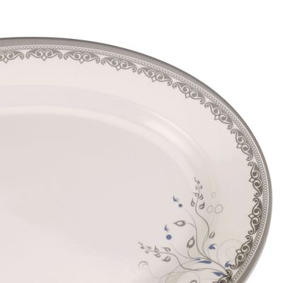 Royalford Melamineware Oval Rice Plate | 12" Dinner Plate | RF10605 | Plate with Elegant Floral Design | Ideal for Dinner, Lunch, Breakfast, Parties & More