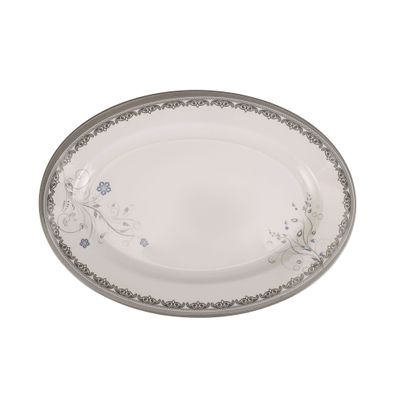 Royalford Melamineware Oval Rice Plate | 12" Dinner Plate | RF10605 | Plate with Elegant Floral Design | Ideal for Dinner, Lunch, Breakfast, Parties & More