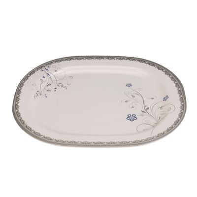 Melamineware Rectangular Rice Plate | 14" Plate | RF10607 | Dinner Plate with Elegant Floral Design | Ideal for Dinner, Lunch, Breakfast, Parties & More